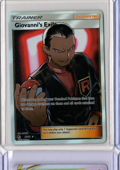 Giovanni's Exile #67 2019 Pokemon Sun & Moon Hidden Fates Trainer English NM