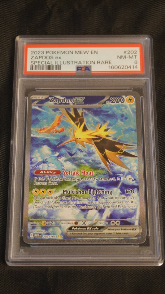 Zapdos EX 2023 Pokemon Scarlet & Violet 151 202 - PSA 8