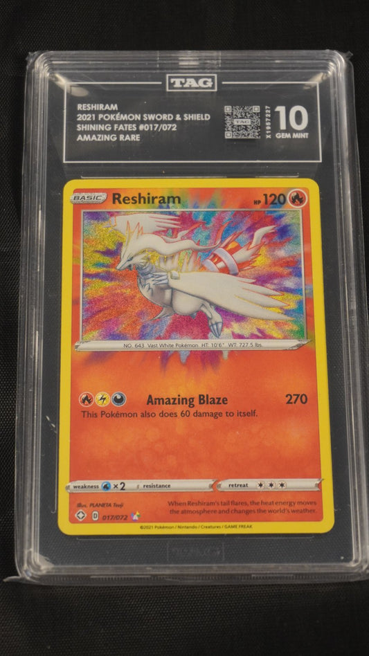 Reshiram 2021 Pokemon Shining Fates 17 - TAG 10