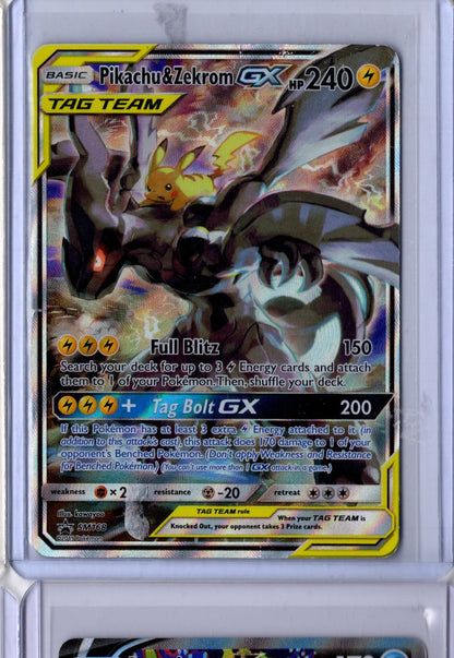 Pikachu & Zekrom GX #SM168 2019 Pokemon Sun & Moon Black Star Promo Holo HP