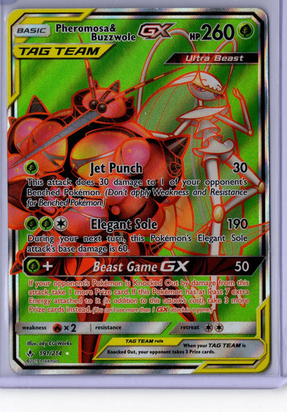 Pheromosa & Buzzwole GX - 191/214 - Pokemon Unbroken Bonds - NM