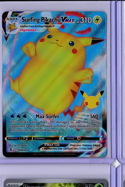 Surfing Pikachu Full Art 9 2021 Pokemon Celebrations - English NM