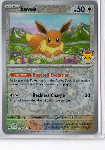 Eevee Pokemon Day Stamp 74 2025 Pokemon Scarlet & Violet Prismatic Evolutions -