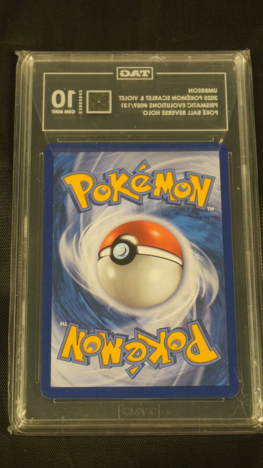 Umbreon 2025 Pokemon Scarlet & Violet Prismatic Evolutions Pokeball 59 - TAG 10