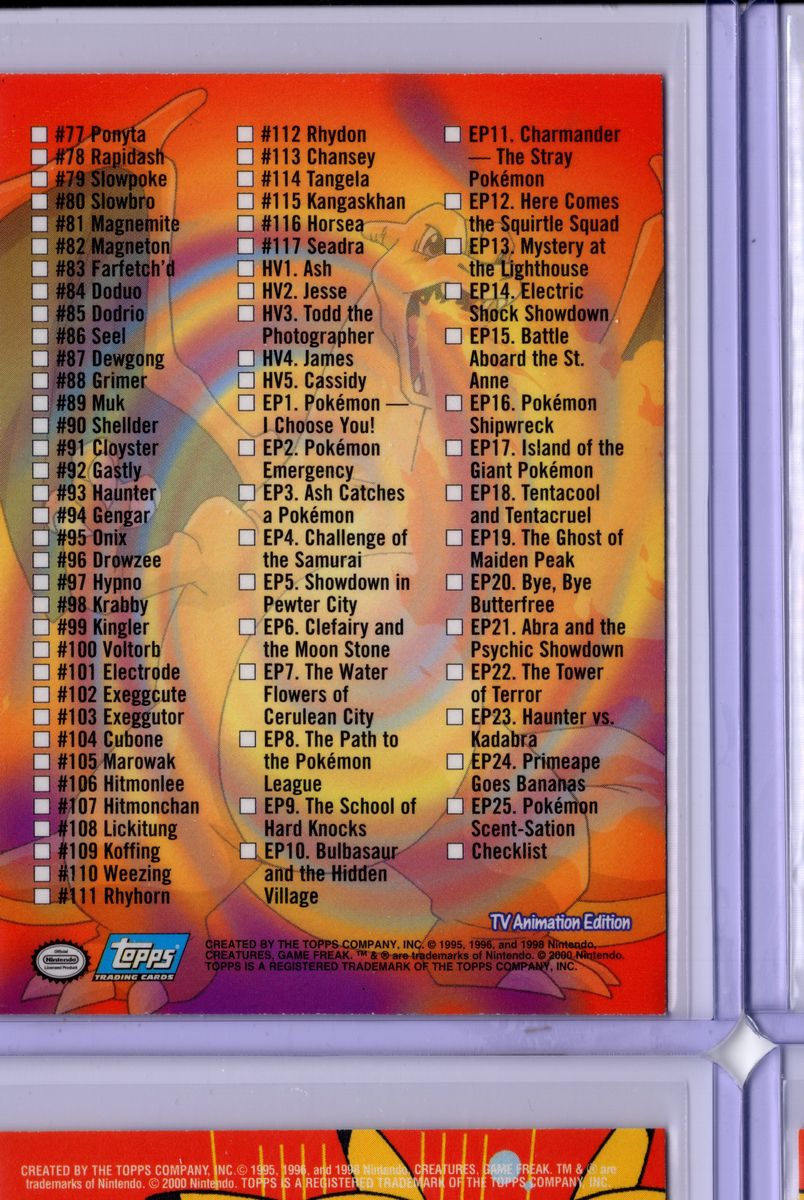 Checklist Topps Pokemon TV Animation Edition Series 2 - English LP