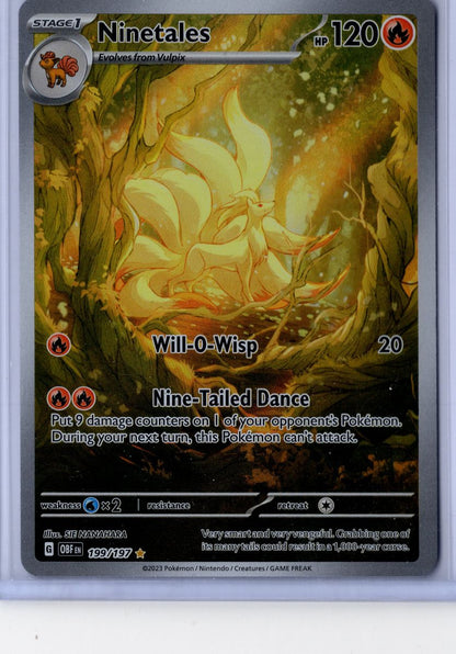 Ninetales - 199/197 - Pokemon Obsidian Flames - NM