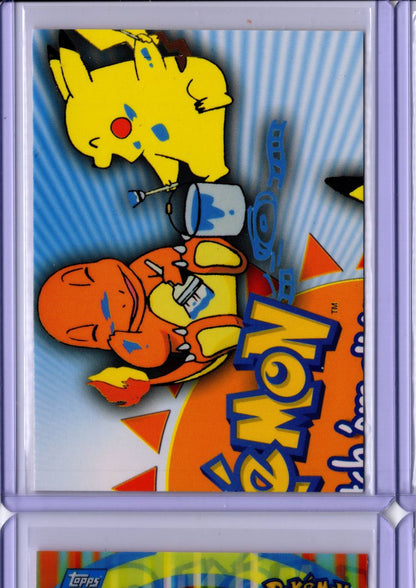 Pikachu and Charmander Puzzle Back P02 Topps Pokemon 3 The Movie - English LP