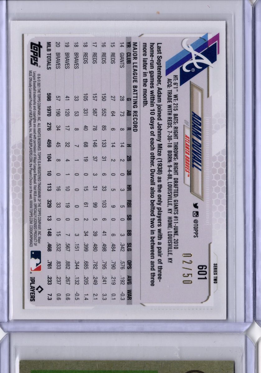 Adam Duvall - Red Parallel /50 - 2021 Topps Series Two - NM