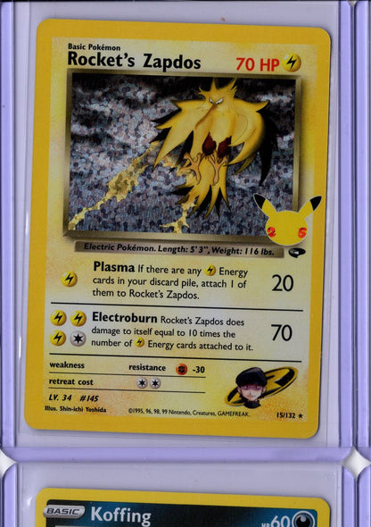 Rocket's Zapdos 15 2021 Pokemon Celebrations Classic Collection - English NM