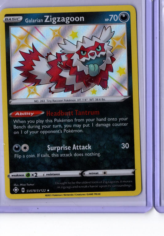 Galarian Zigzagoon SV078 2021 Pokemon Shining Fates - English NM