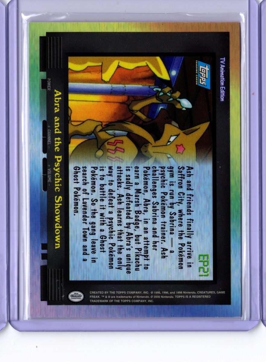 Abra and the Psychic Showdown EP21 Topps Pokemon TV Animation Edition Series 1