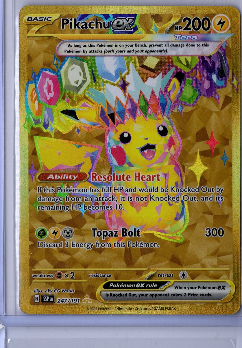 Pikachu ex - 247/191 - Pokemon Surging Sparks - NM