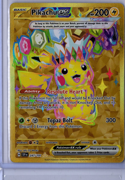 Pikachu ex - 247/191 - Pokemon Surging Sparks - NM