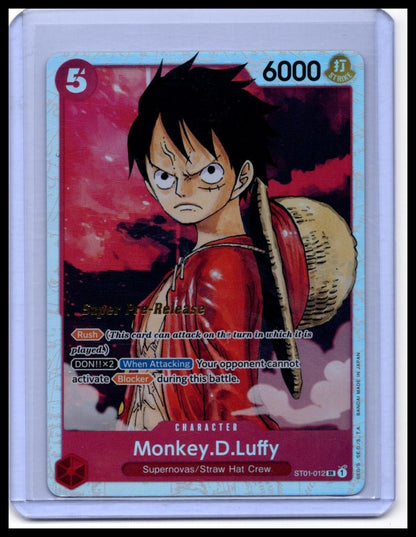 Monkey.D.Luffy - Stamped Super Pre-Release SR Parallel Foil - NM